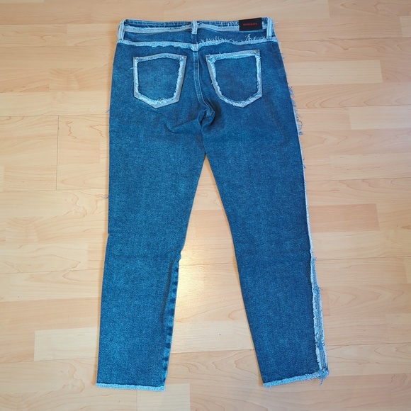 Diesel Skinny Cropped Raw Hem Jeans SZ 28 - Picture 6 of 16